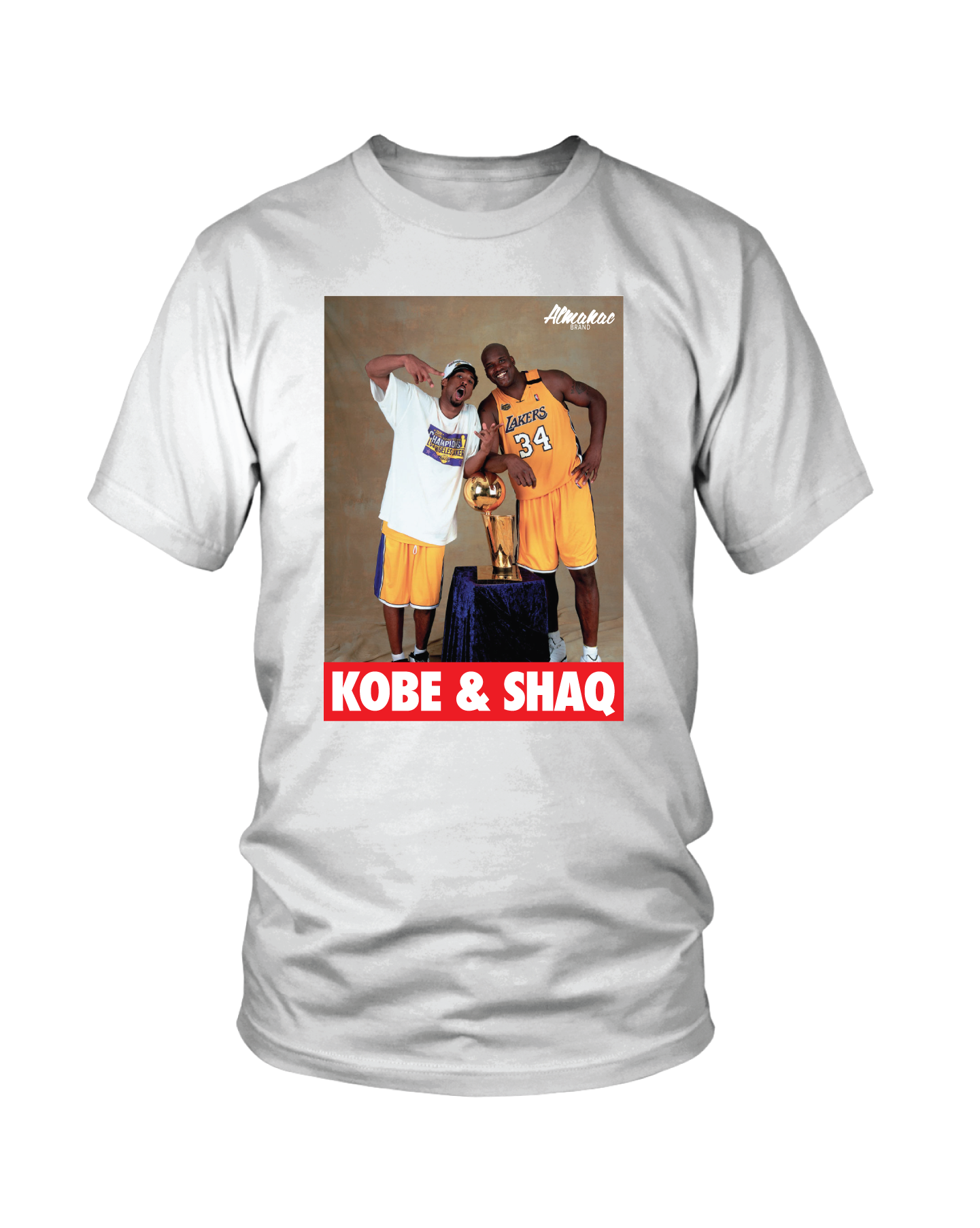 The Almanac Brand White Kobe and Shaq Tee