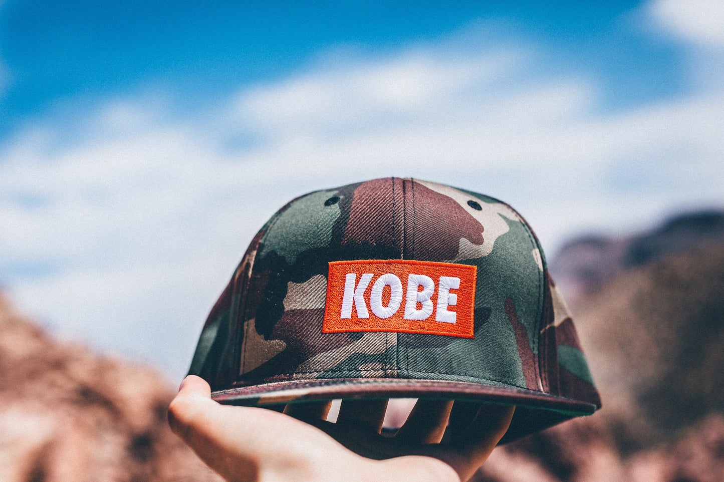 KOBE Big Red Box Logo Snapback Cap