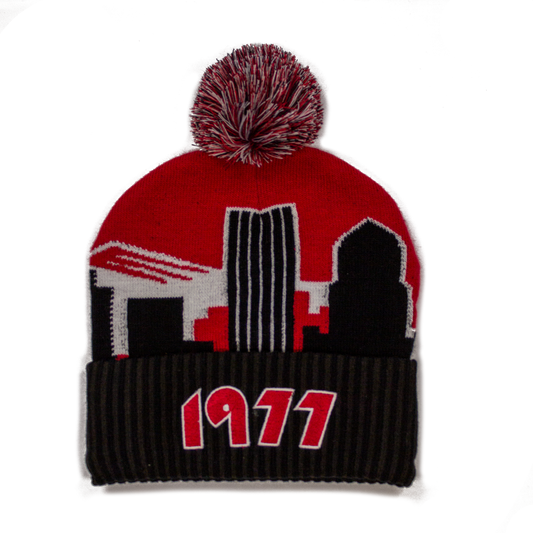 Almanac 1977 Portland Skyline Pom Beanie Cap
