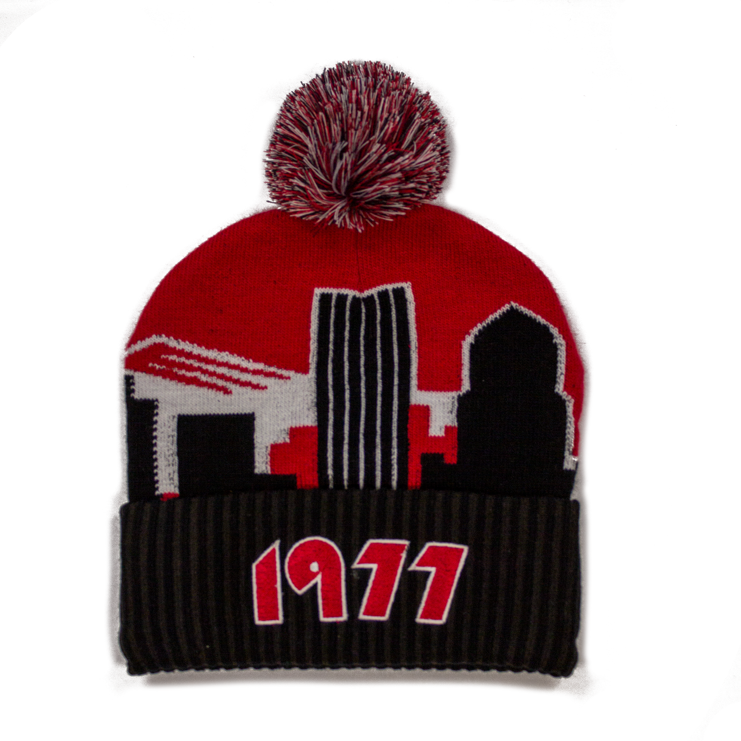 Almanac 1977 Portland Skyline Pom Beanie Cap