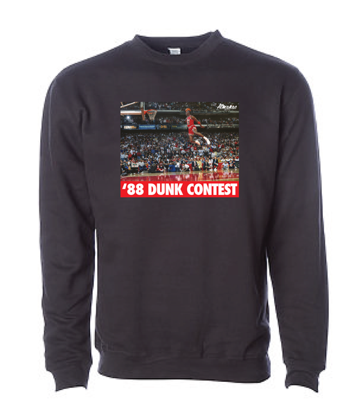 The Almanac Brand Black 88 Dunk Contest Crewneck Sweatshirt