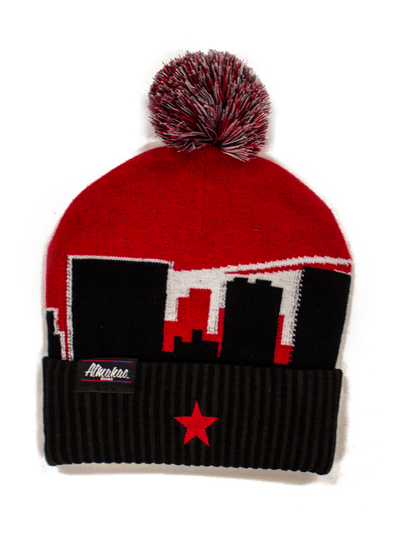 Almanac 1977 Portland Skyline Pom Beanie Cap
