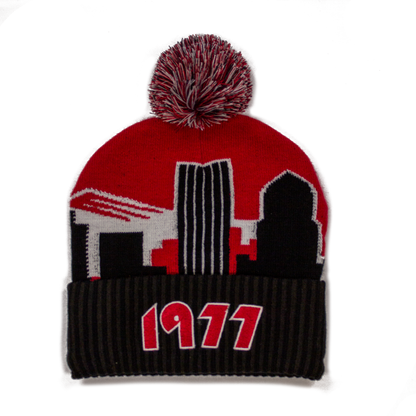 Almanac 1977 Portland Skyline Pom Beanie Cap